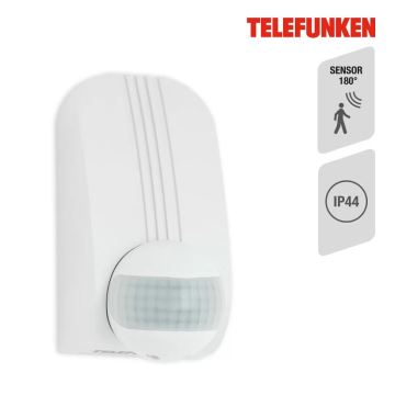 Telefunken 306506TF - Sensor de movimento exterior 180° IP44 branco