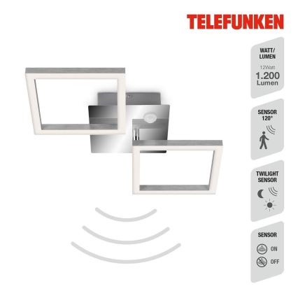 Telefunken 318508TF - Iluminação de teto LED com sensor FRAME LED/12W/230V 3000K cromado mate