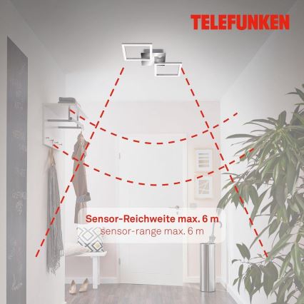 Telefunken 318508TF - Iluminação de teto LED com sensor FRAME LED/12W/230V 3000K cromado mate