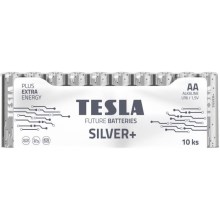 Tesla Batteries - 10 pçs Pilha alcalina AA SILVER+ 1,5V 2900 mAh