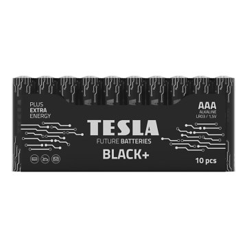 Tesla Batteries - 10 pçs Pilha alcalina AAA BLACK+ 1,5V 1200 mAh