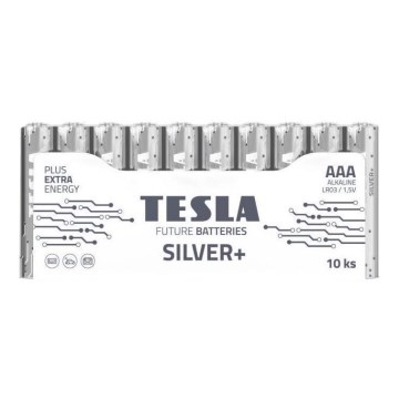 Tesla Batteries - 10 pçs Pilha alcalina AAA SILVER+ 1,5V 1300 mAh