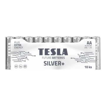 Tesla Batteries - 10 Pilhas alcalina AA SILVER+ 1,5V 2900 mAh