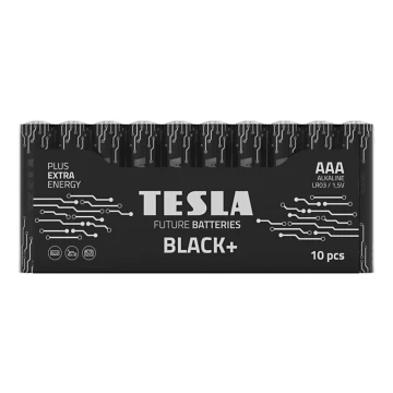 Tesla Batteries - 10 Pilhas alcalina AAA BLACK+ 1,5V 1200 mAh