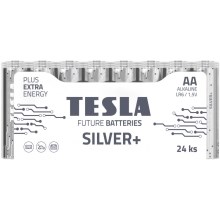 Tesla Batteries - 24 Pilhas alcalina AA SILVER+ 1,5V 2900 mAh
