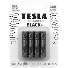 Tesla Batteries - 4 pçs Pilha alcalina AAA BLACK+ 1,5V 1200 mAh