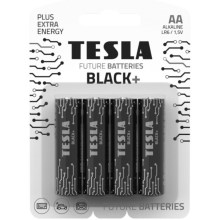Tesla Batteries - 4 Pilhas alcalina AA BLACK+ 1,5V 2800 mAh