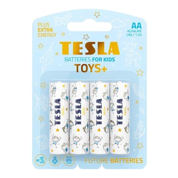 Tesla Batteries - 4 Pilhas alcalina AA TOYS+ 1,5V 2900 mAh