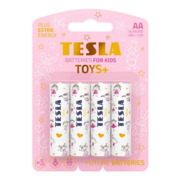 Tesla Batteries - 4 Pilhas alcalina AA TOYS+ 1,5V 2900 mAh