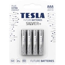 Tesla Batteries - 4 Pilhas alcalina AAA SILVER+ 1,5V 1300 mAh