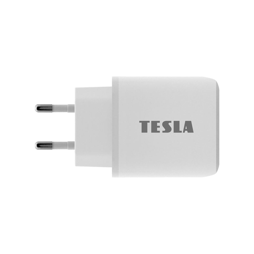 TESLA Electronics - Adaptador de carregamento rápido Power Delivery 25W branco