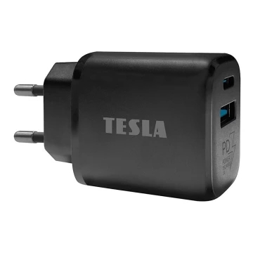 TESLA Electronics - Adaptador de carregamento rápido Power Delivery 25W preto
