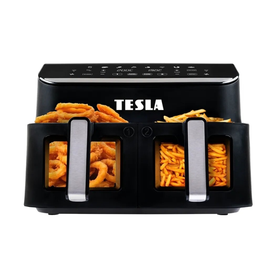 TESLA Electronics AirCook - Fritadeira elétrica multifuncional digital dupla com ar quente 9 l 2400W/230V