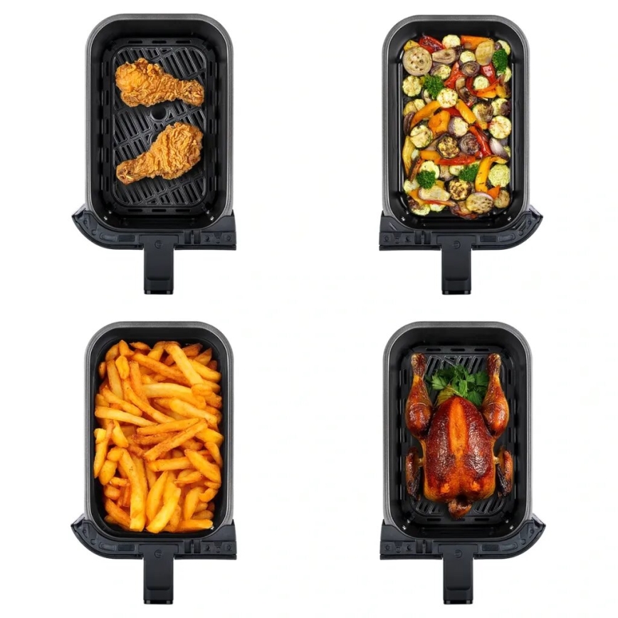 TESLA Electronics AirCook - Fritadeira elétrica multifuncional digital dupla com ar quente 9 l 2400W/230V