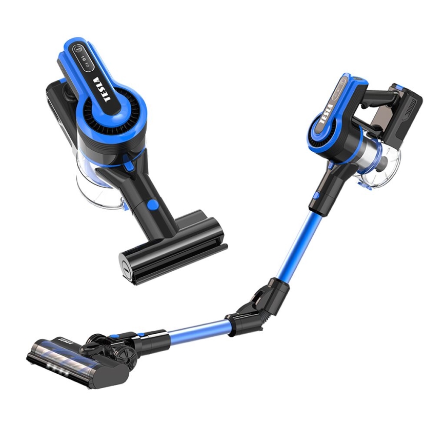 TESLA Electronics PureStar - Aspirador vertical sem fios flexível 3 em 1 300W/2200 mAh preto/azul