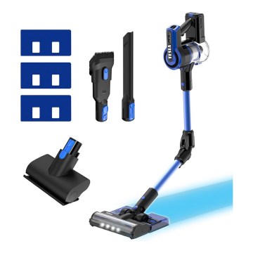 TESLA Electronics PureStar - Aspirador vertical sem fios flexível 3 em 1 300W/2200 mAh preto/azul
