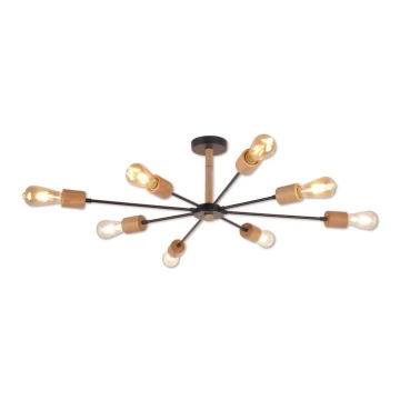 Top Light Estrela 8 - Candelabro suspenso STAR 8xE27/40W/230V pinho