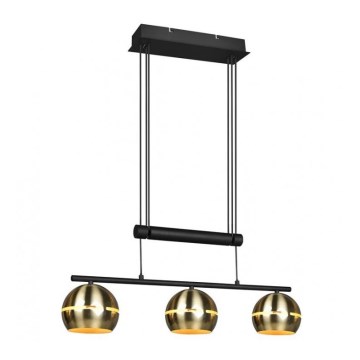 Trio - Candelabro suspenso FLETCHER 3xE14/40W/230V latão