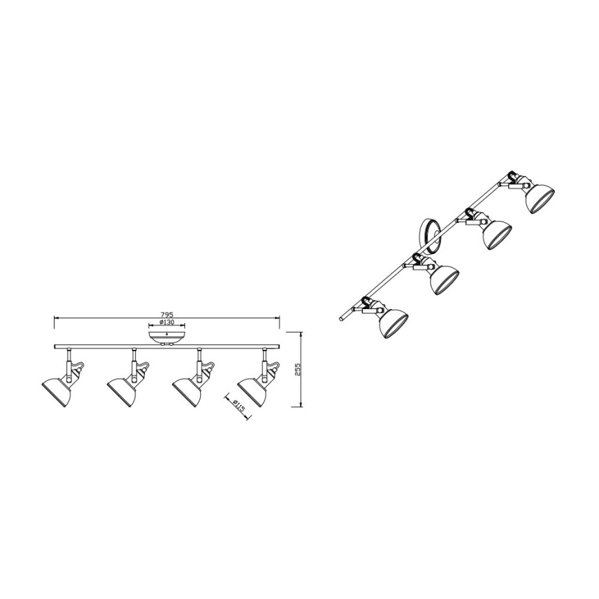 Trio - Foco GINA 4xE14/40W/230V branco