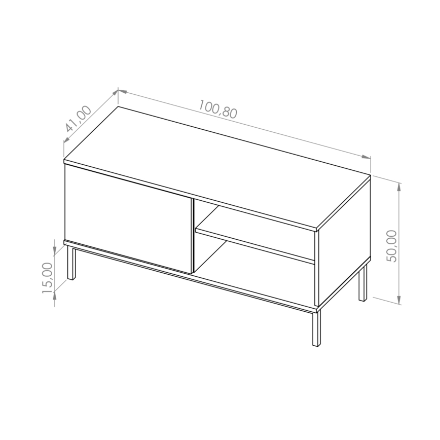 TV mesa ERISTI 50x100,8 cm castanho