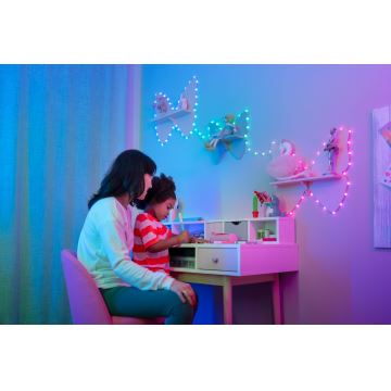 Twinkly - LED RGB Regulação Corrente de Natal CANDIES 200xLED 14 m USB Wi-Fi