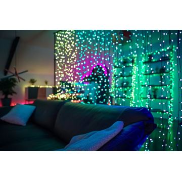 Twinkly - LED RGBW Regulação exterior Cortina de Natal CURTAIN 210xLED 6,1m IP44 Wi-Fi