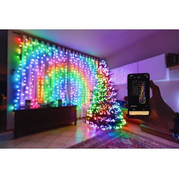 Twinkly - LED RGBW Regulação exterior Cortina de Natal CURTAIN 210xLED 6,1m IP44 Wi-Fi