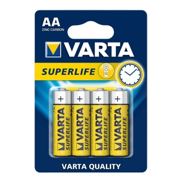 Varta 2006 - 4 pçs Bateria de zinco-carbono SUPERLIFE AA 1,5V