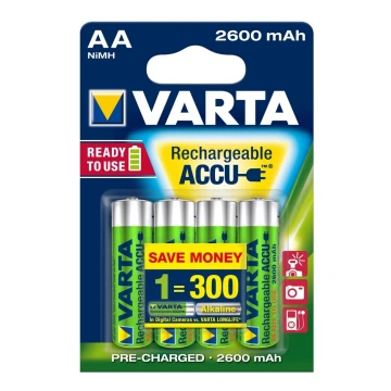 Varta 5716 - 4 pçs Pilha recarregável ACCU AA NiMH/2600mAh/1,2V