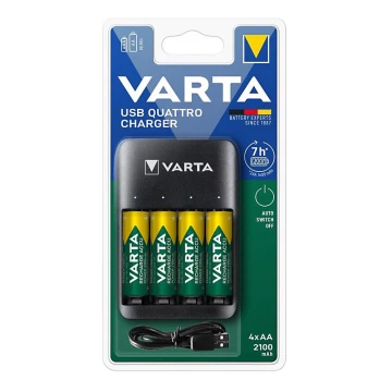 Varta 57652101451 - Carregador de pilhas 4xAA/AAA 2100mAh 5V