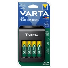 Varta 57687101441 - Carregador LCD de pilhas 4xAA/AAA 2100mAh 230V