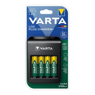 Varta 57687101441 - Carregador LCD de pilhas 4xAA/AAA 2100mAh 230V