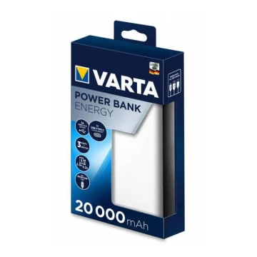 Varta 57978101111 - Power Bank ENERGY 20000mAh/2x2,4V branco