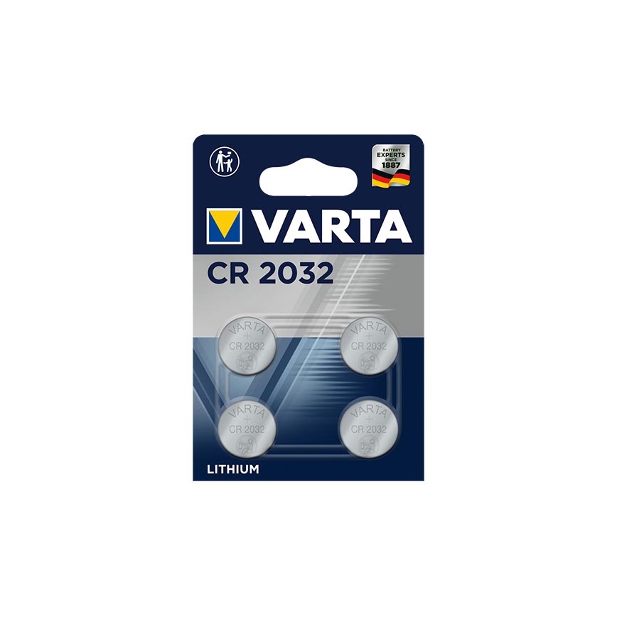 Varta 6032101404 - 4 pçs Célula de botão de lítio ELECTRONICS CR2032 3V