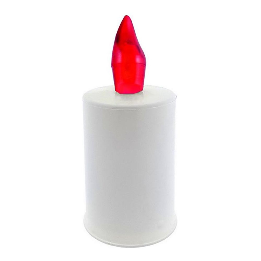 Vela LED/2xAA branco quente 10,8 cm branco/vermelho