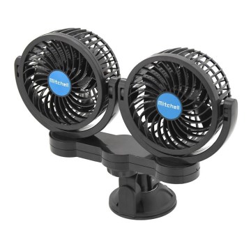 Ventoinha para automóvel com ventosa 7W/12V preto