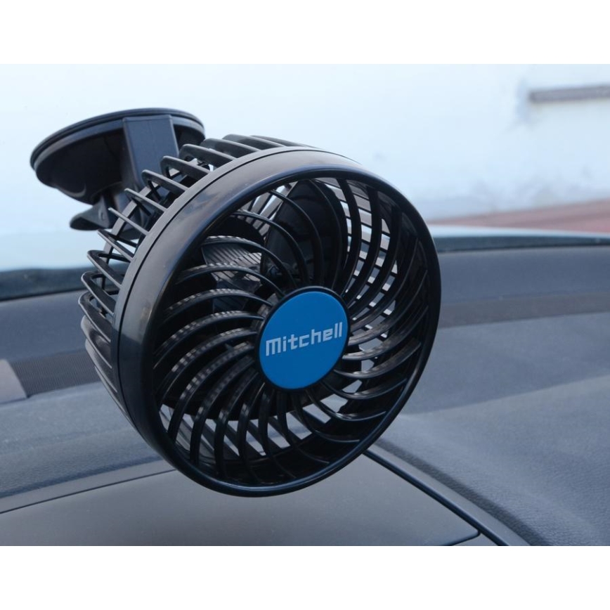 Ventoinha para automóvel com ventosa 9W/12V preto