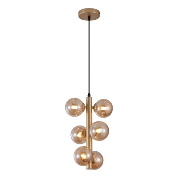 Wofi 6014-601W - Candeeiro suspenso LED VILLA 6xG9/3W/230V dourado