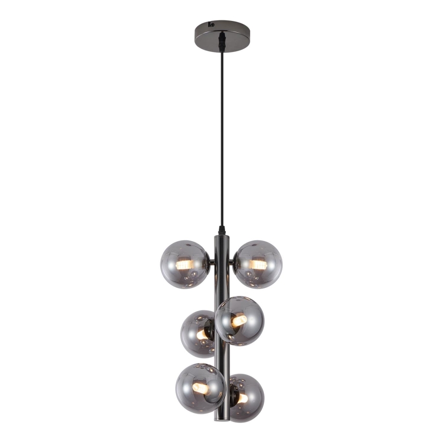 Wofi 6014-605W - Candeeiro suspenso LED VILLA 6xG9/3W/230V preto