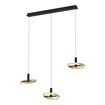 Wofi 7016-304 - Candelabro suspenso LED com regulação BREST LED/26W/230V preto/dourada