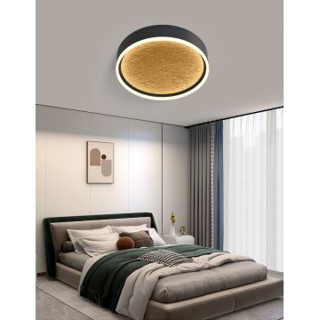 Wofi 9002-104M - Iluminação de teto LED com regulação BORDEAUX LED/37W/230V preto/dourada