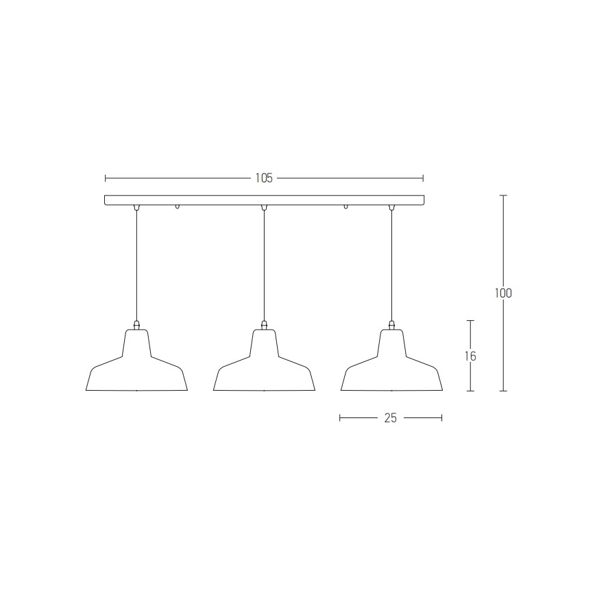 Zambelis 1653 - Candelabro suspenso 3xE27/40W/230V betão