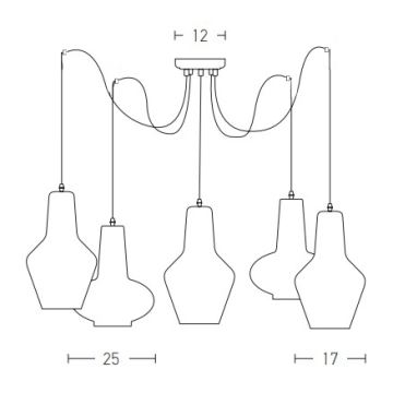 Zambelis 17150 - Candelabro suspenso 5xE27/40W/230V