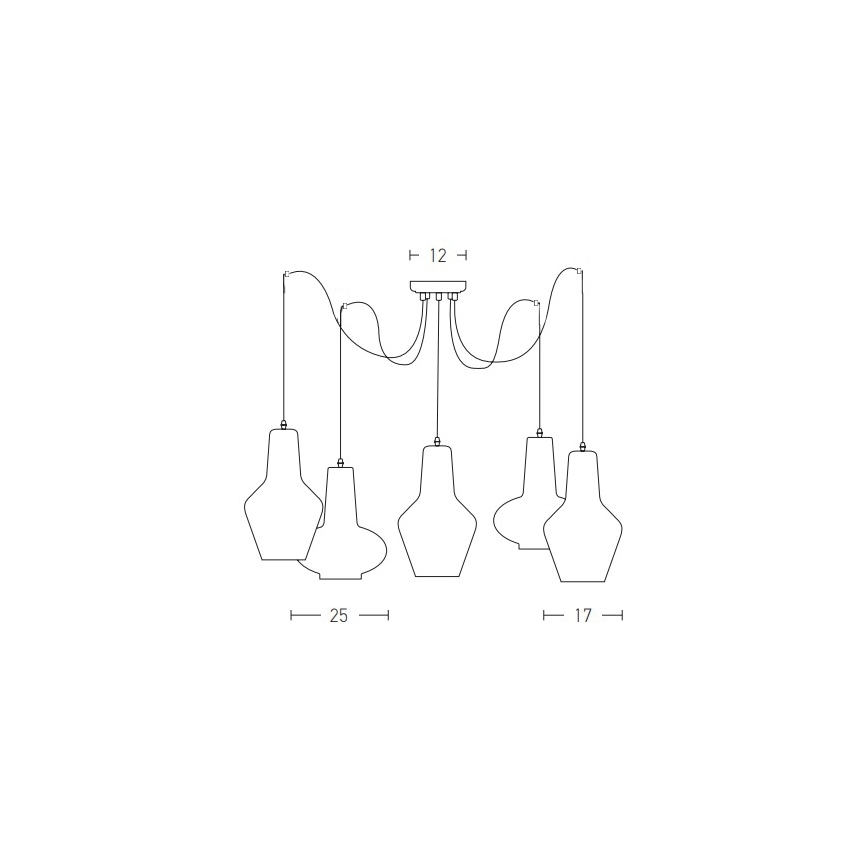 Zambelis 17150 - Candelabro suspenso 5xE27/40W/230V