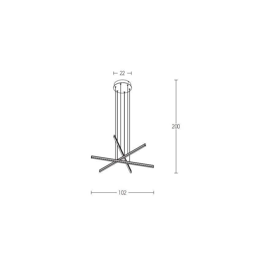 Zambelis 1947 - Candelabro suspenso LED com regulação LED/48W/230V preto