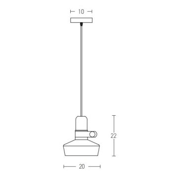 Zambelis 1992 - Candelabro suspenso 1xE27/40W/230V carvalho/branco