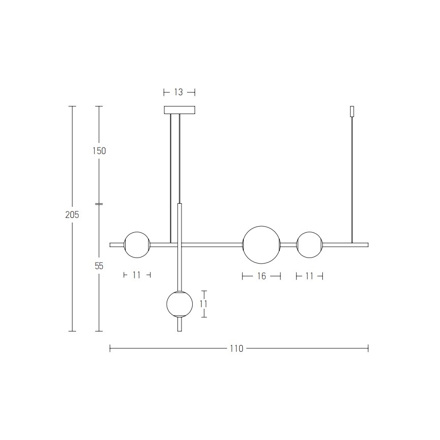 Zambelis 20131 - Candelabro suspenso LED com regulação LED/18W/230V