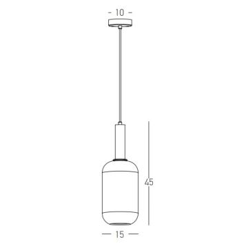 Zambelis 22070 - Candeeiro suspenso 1xE27/40W/230V diâmetro 15 cm dourado