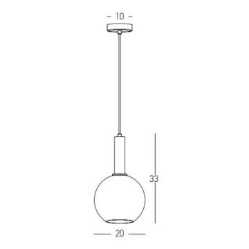 Zambelis 22071 - Candeeiro suspenso 1xE27/40W/230V diâmetro 20 cm dourado