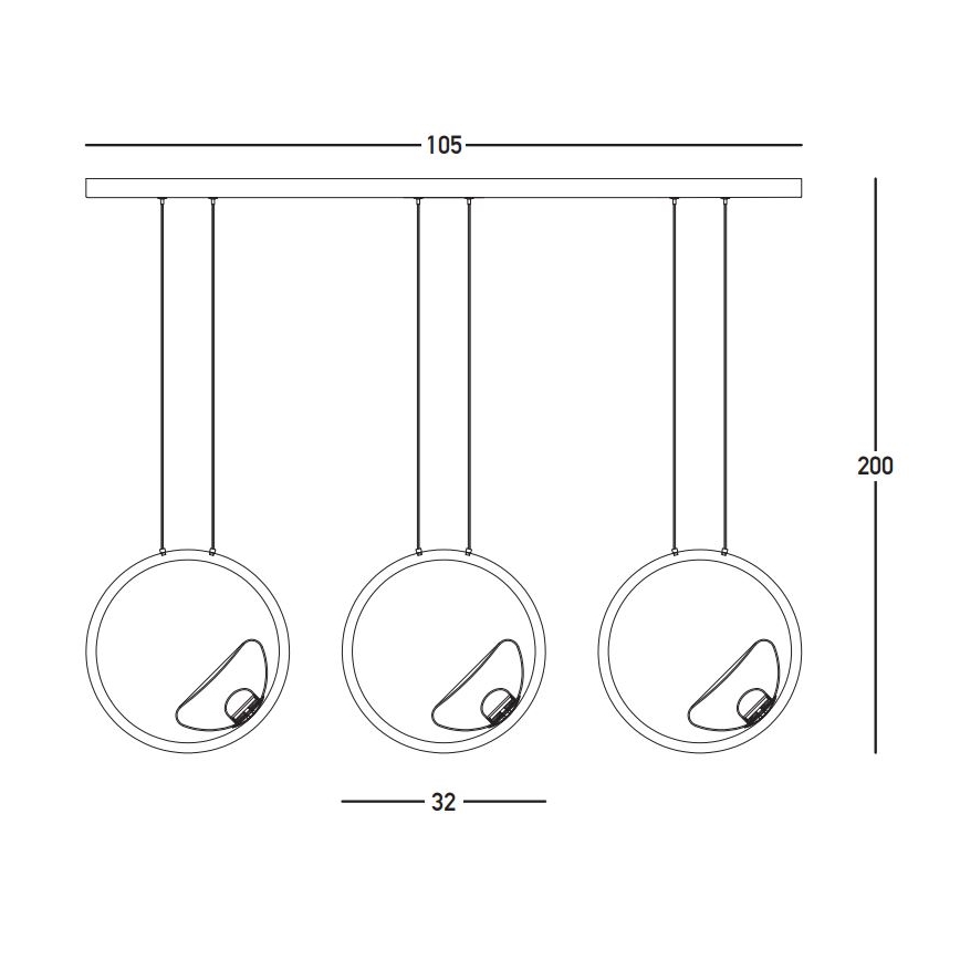 Zambelis 23029 - Candeeiro suspenso LED com regulação 3xLED/7W/230V 3000K dourado